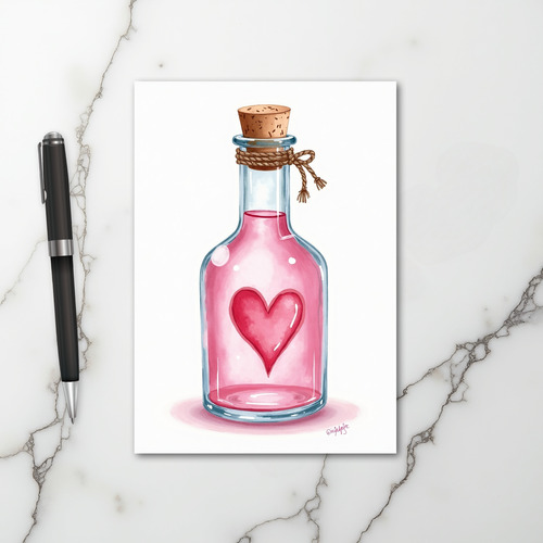 Love Potion Bottle Heart Card