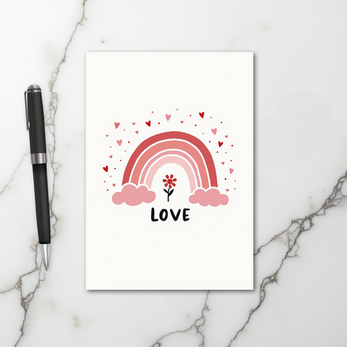 Love Rainbow Hearts Card