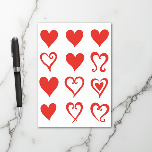 Love Red Hearts Card