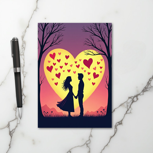 Love Romance Hearts Couple Card