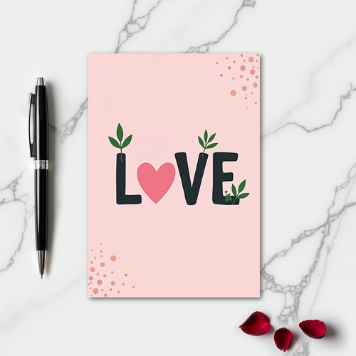 Love Rose Heart Art Card