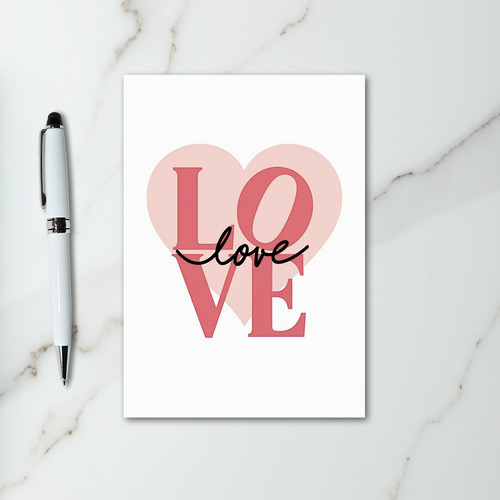 Love Script Heart Card