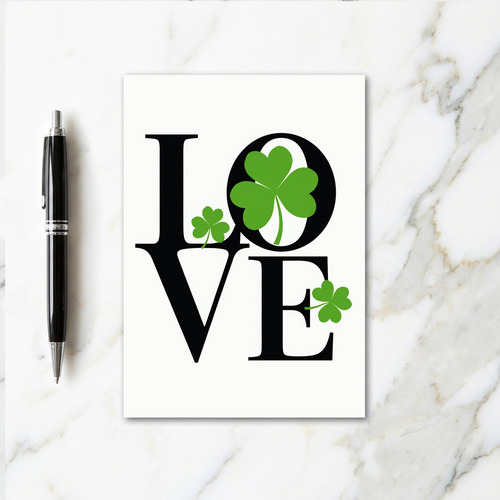 Love Shamrock Graphic Card