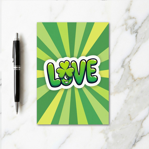 Love Shamrock St Patricks Day Card