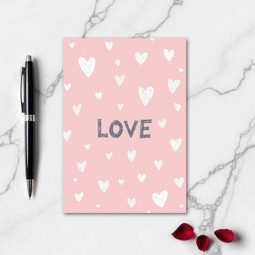 Love Sketch Heart Felt Card