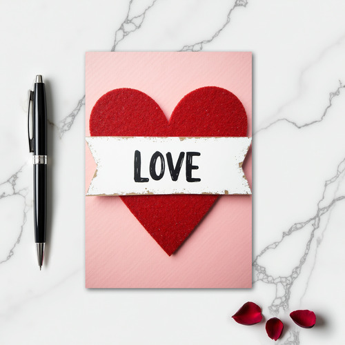 Love Sparkling Red Heart Card