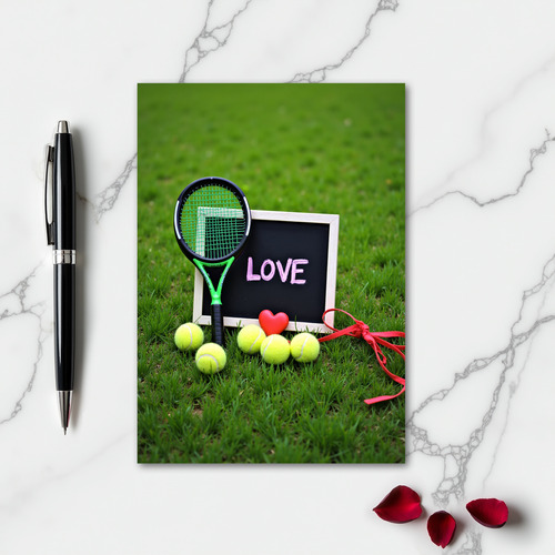 Love Tennis Scene Card