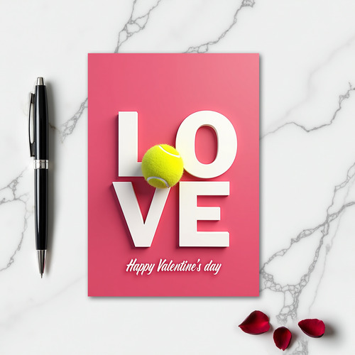Love Tennis Valentines Day Card