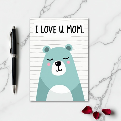 Love U Mom Bear Hugs Card