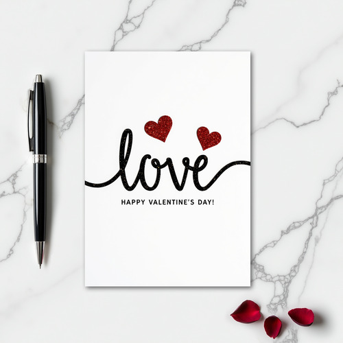 Love Valentines Day Glitter Card