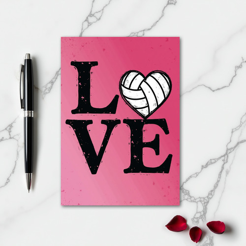 Love Volleyball Graphic Card