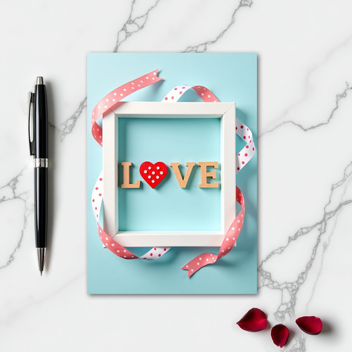 Love Wooden Block Frame Card