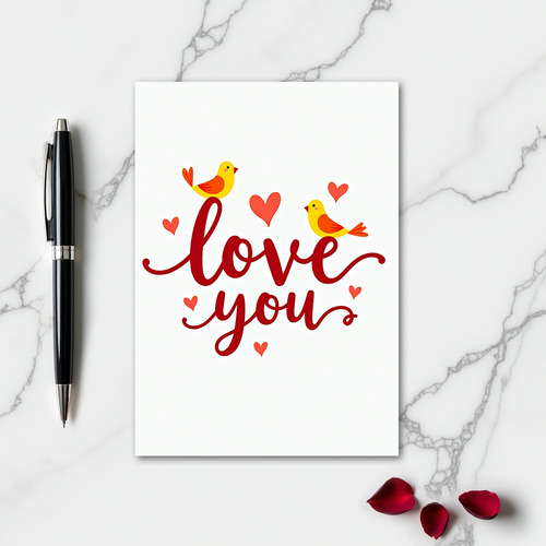 Love You Birds Best Wishes Card