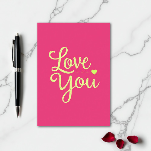 Love You Bold Fuchsia Art Card