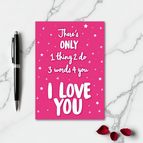 Love You Bold Typography Art Card