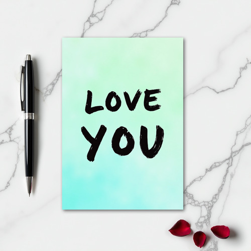 Love You Brushstroke Art Card