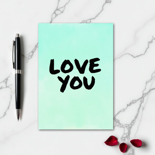 Love You Brushstroke Font Card