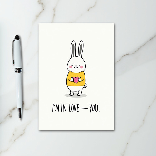 Love You Bunny Heart Card