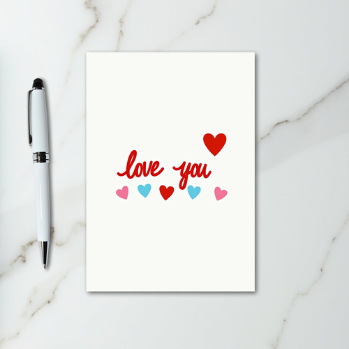 Love You Colorful Hearts Greeting Card