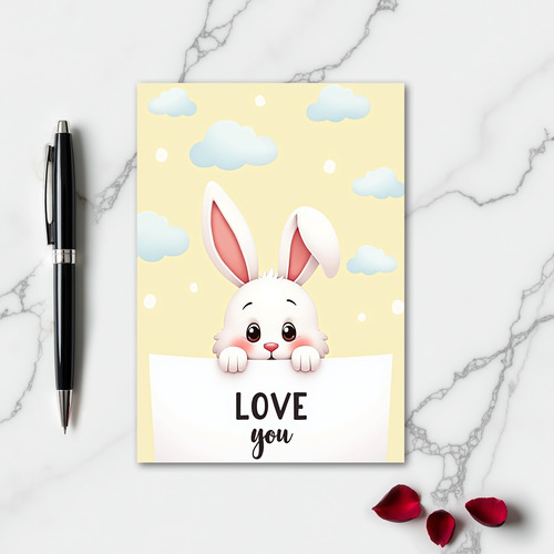 Love You Cute Bunny Greeting Card