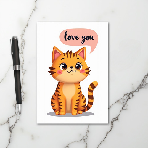 Love You Cute Kitty Card