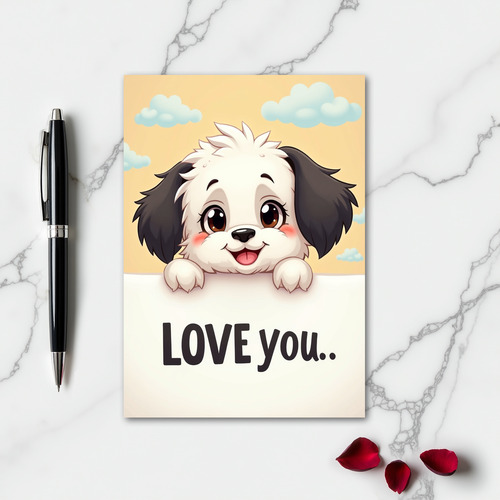 Love You Cute Puppy Card