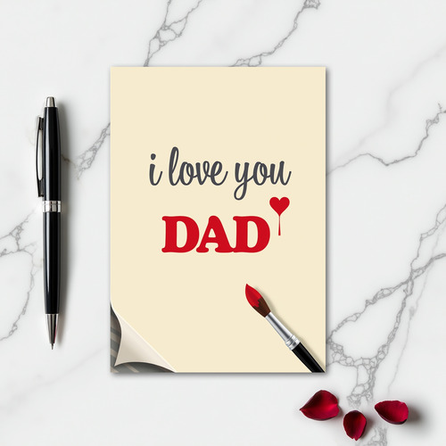 Love You Dad Art Heart Card