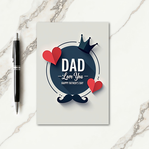 Love You Dad Crown Icon Card