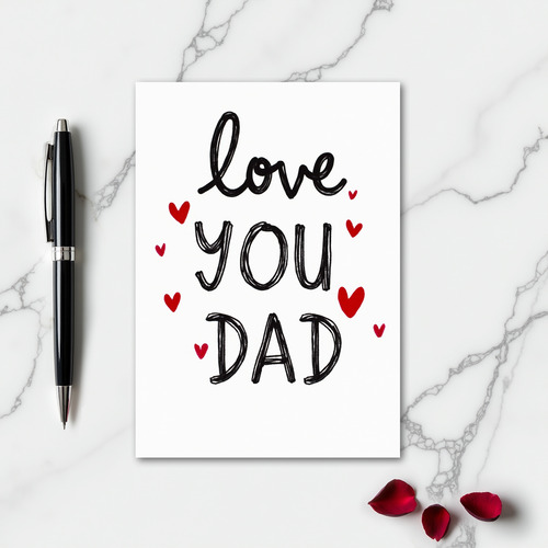 Love You Dad Handmade Feel Card