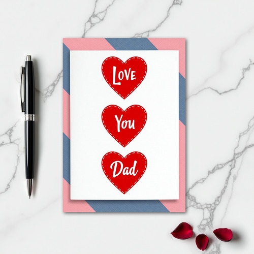 Love You Dad Hearts Card