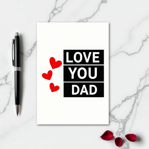Love You Dad Hearts Greeting Card