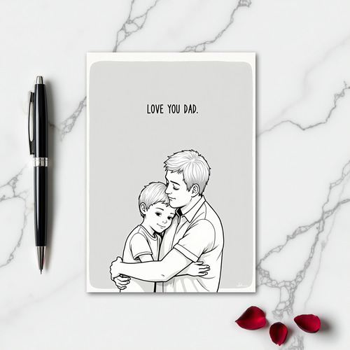 Love You Dad Simple Embrace Card