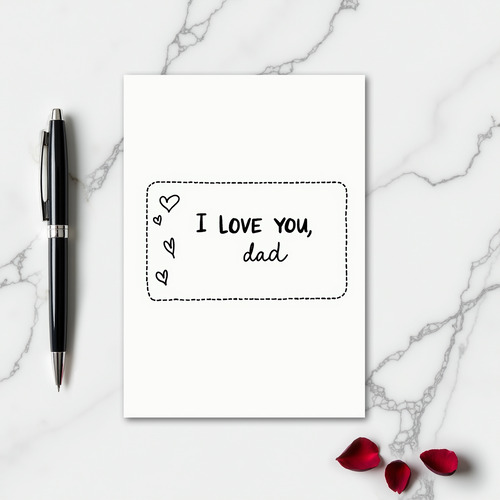 Love You Dad Simple Hand Lettered Card
