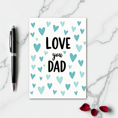 Love You Dad Simple Heart Card