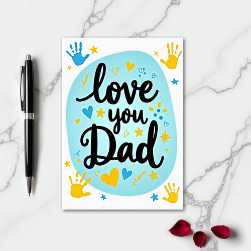 Love You Dad Sky Blue Art Card