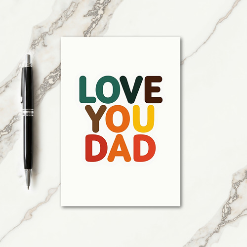 Love You Dad Typographic Card