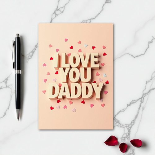 Love You Daddy Block Letter Card