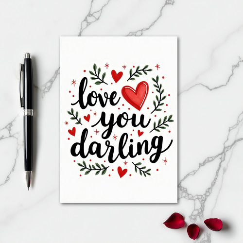 Love You Darling Art Card