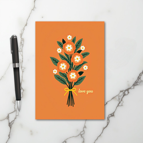 Love You Floral Bouquet Greeting Card