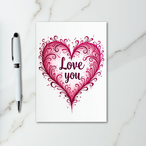 Love You Flourish Heart Card
