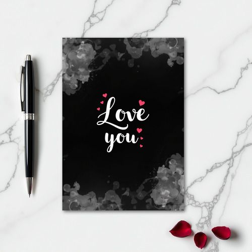 Love You Fuchsia Hearts Card