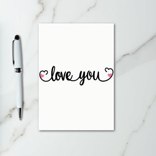 Love You Glitter Hearts Card