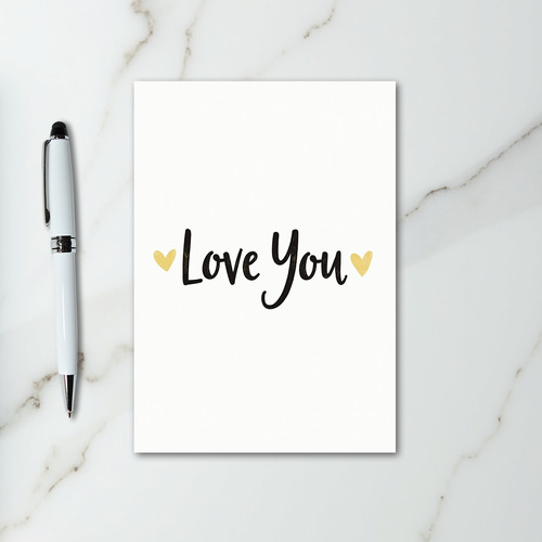 Love You Gold Heart Card
