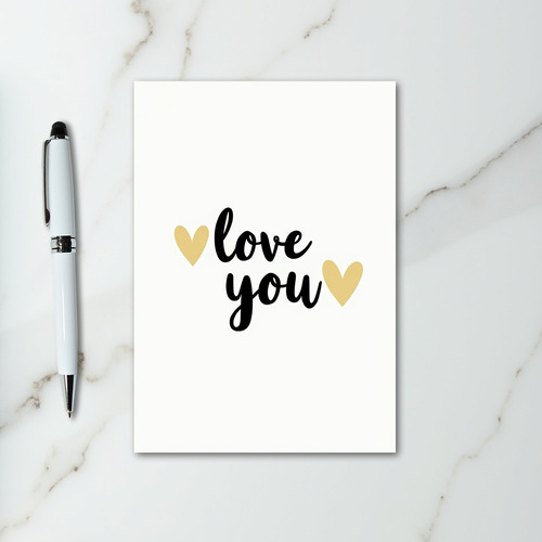 Love You Gold Hearts Card