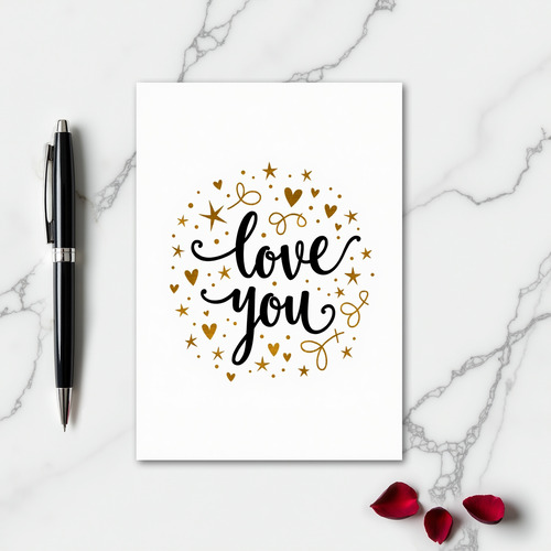 Love You Golden Art Card