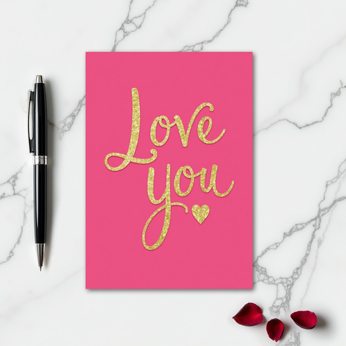 Love You Golden Script Card