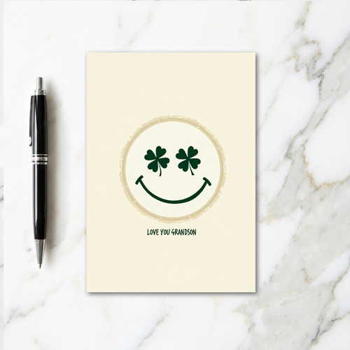 Love You Grandson Smiling Face Card