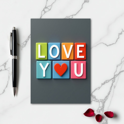 Love You Graphic Message Card