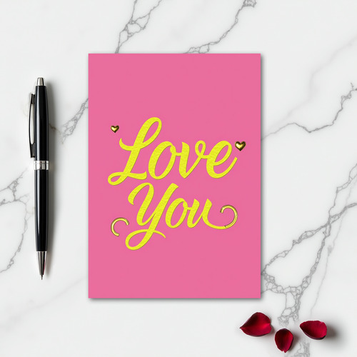 Love You Graphic Pop Art Card