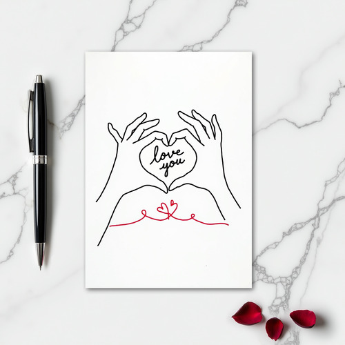 Love You Hands Heart Card